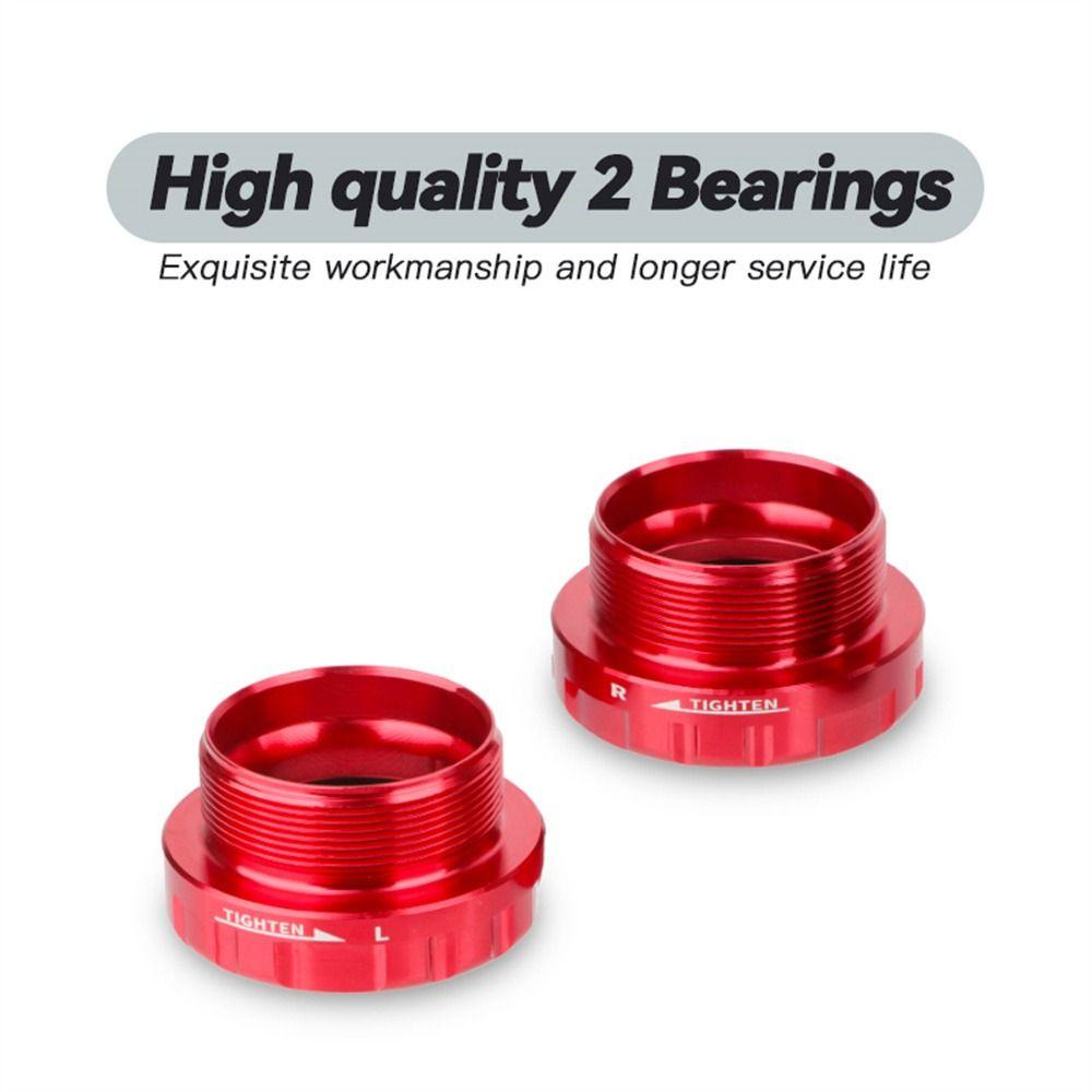 R-FLOWER Bracket Bawah Sepeda Olahraga Outdoor Sepeda Jalan Benang Motif Tengah Hollow Shaft