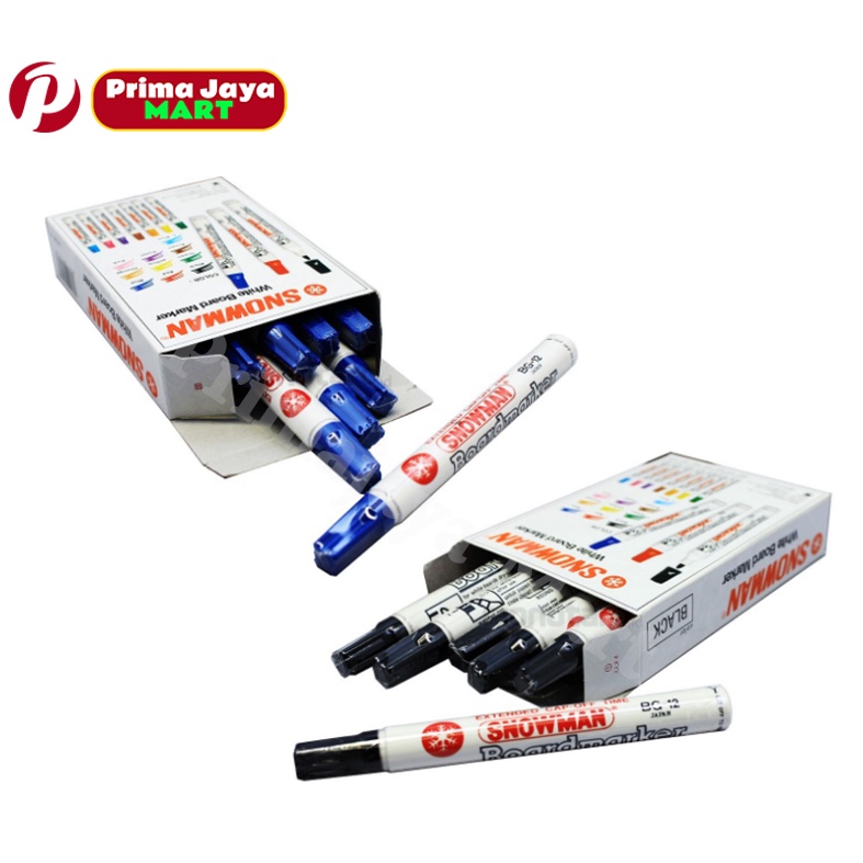 

Spidol White Board Snowman BG-12 Marker Black ( PACK )