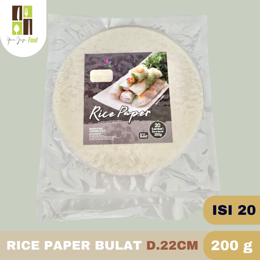 Rice Paper Kulit Transparant Lumpia Vietnam 22cm [isi 10/20/30/40/50/100]