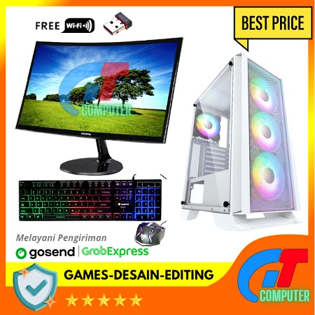 PC Gaming Lengkap Intel i7-11700F / GTX 1660 6GB SUPER DDR6 / Ram 16GB / SSD / Monitor 24 INCH