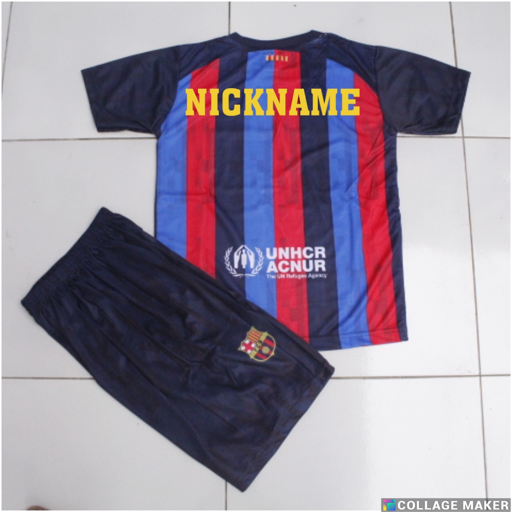 JERSEY BAJU BOLA ANAK BARCELONA/SETELAN BAJU KAOS BOLA ANAK PRINTING 5-12 TH