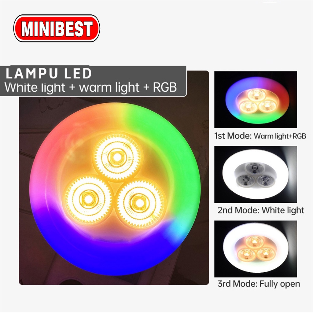 [MB] Bohlam Led /Lampu Ufo RGBW / Lampu Warna warni 38w Lampu 3 Mode Cahaya
