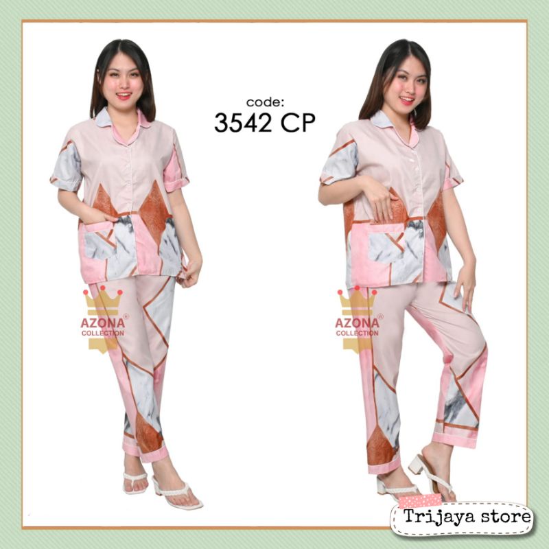 Trijaya . piyama wanita cp kotak dewasa/ one set baju dewasa katun eropa