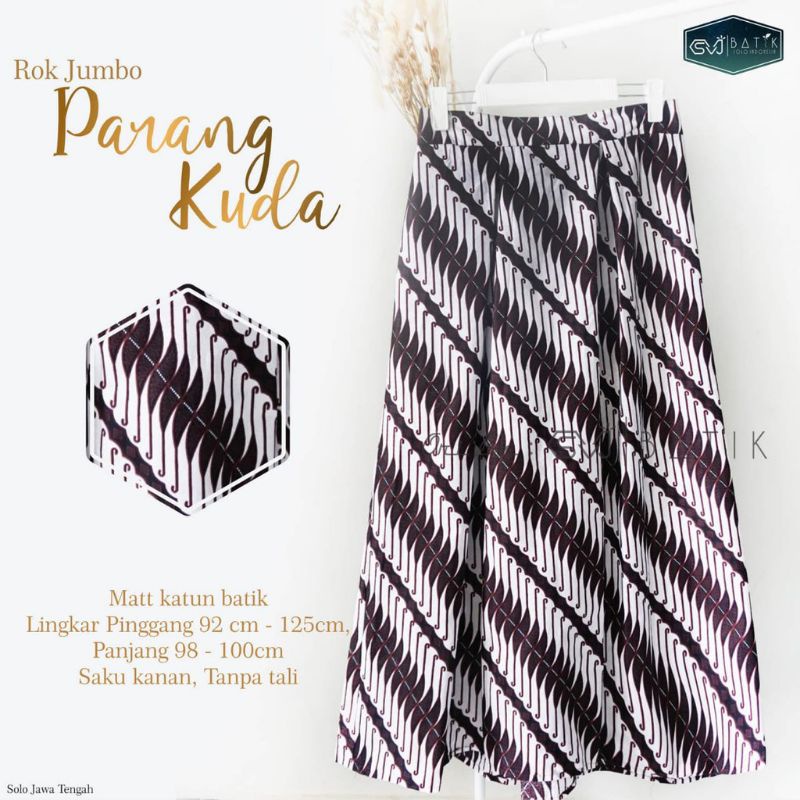 ROK BATIK PARANG PUTIH GADING PANJANG ALUSAN UNGGUL JAYA