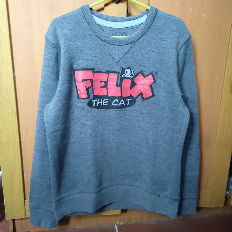 Spao x Felix the cat Crewneck sweatshirt abu gelap size M