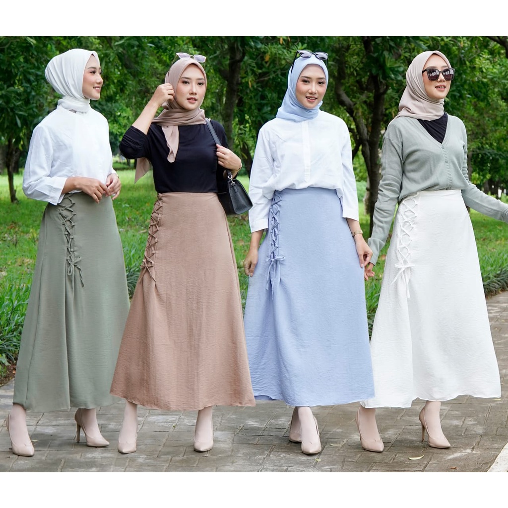 ROK SIMPUL KOREA CRINGKLE AIRFLOW PREMIUM//ROK AESTHETIC/ROK KERJA WANITA