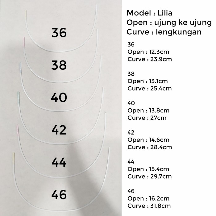 NEW Kawat BH Stainless Nylon Coated Bra Underwire Pengganti Kawat BH Lilia - 46