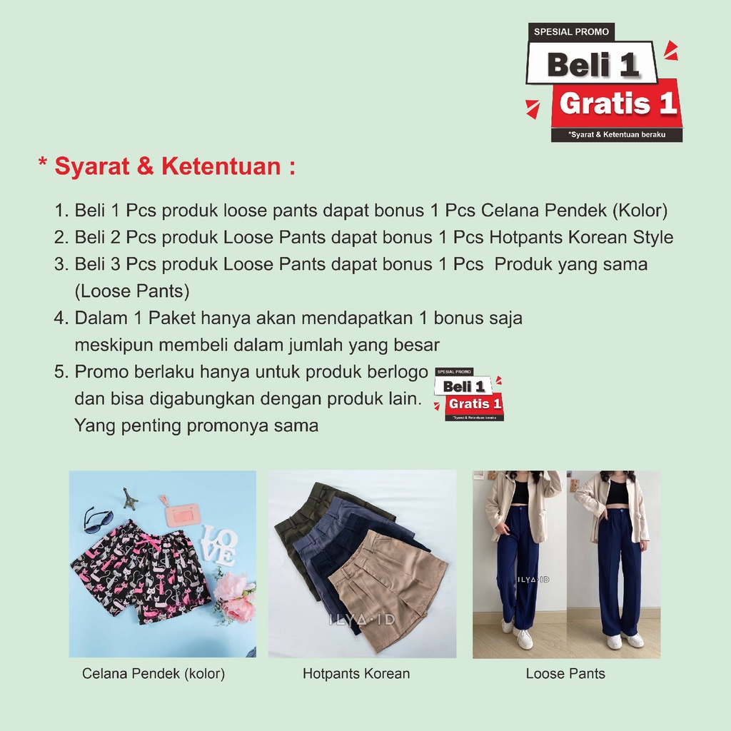 Jiso Pants (Navy) - Loose Pants Trousers Highwaist Kulot Wanita - Celana Kulot Highwaist Bahan Jatuh BB 35-85 KG