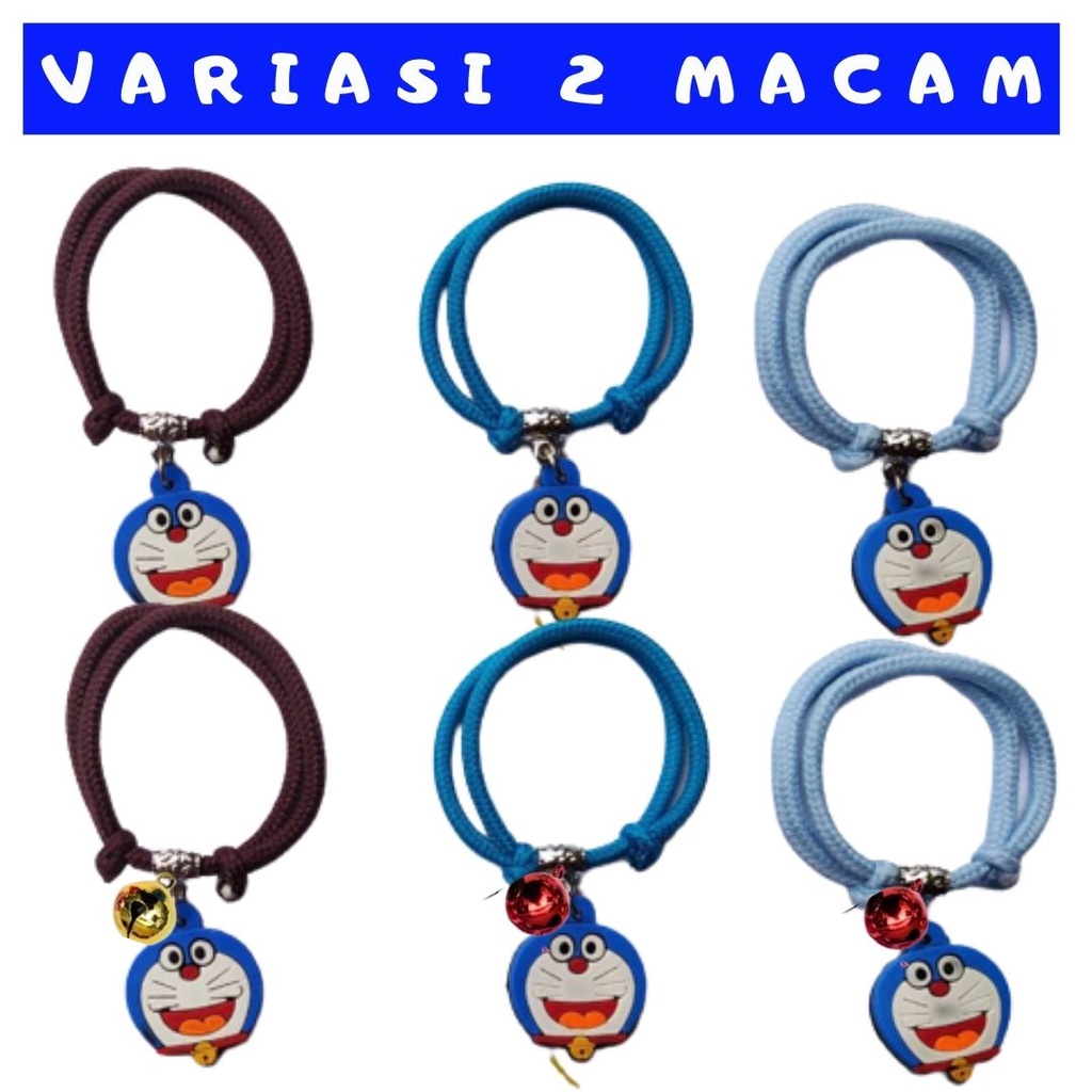 Kalung Kucing Karakter Lonceng 14mm Motif Doraemon Bahan Tebal Kalung Kucing FEFARM