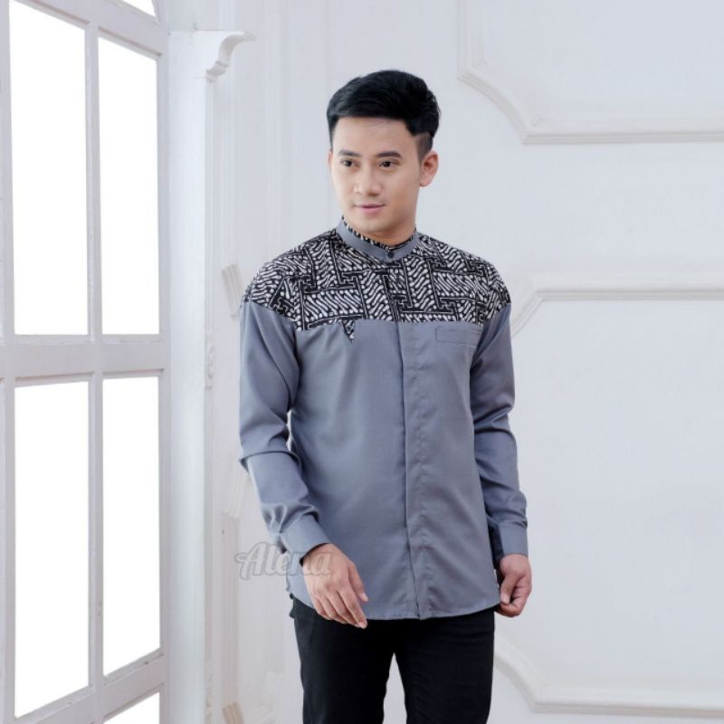 baju koko hadroh pria dewasa lengan panjang kemko farhan