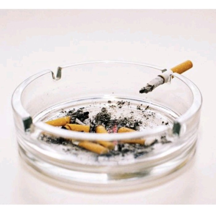 Asbak Rokok Kaca / Ashtray Tebal Bulat Beling Luxury Grosir Termurah