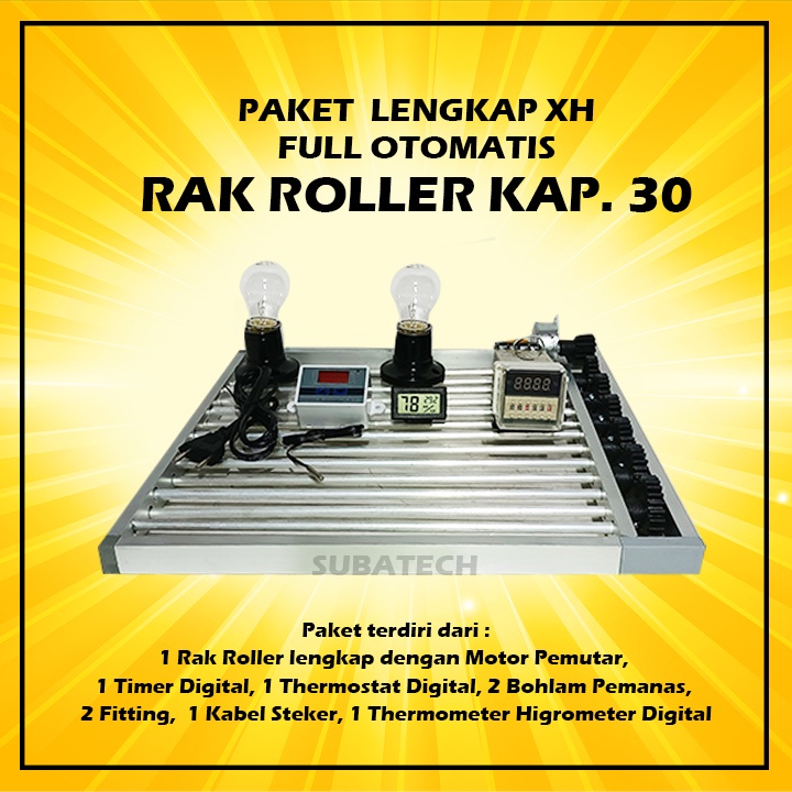 Paket XH Rak Roller Kap. 30 untuk Mesin Tetas Telur Full Otomatis Penetas MTTU