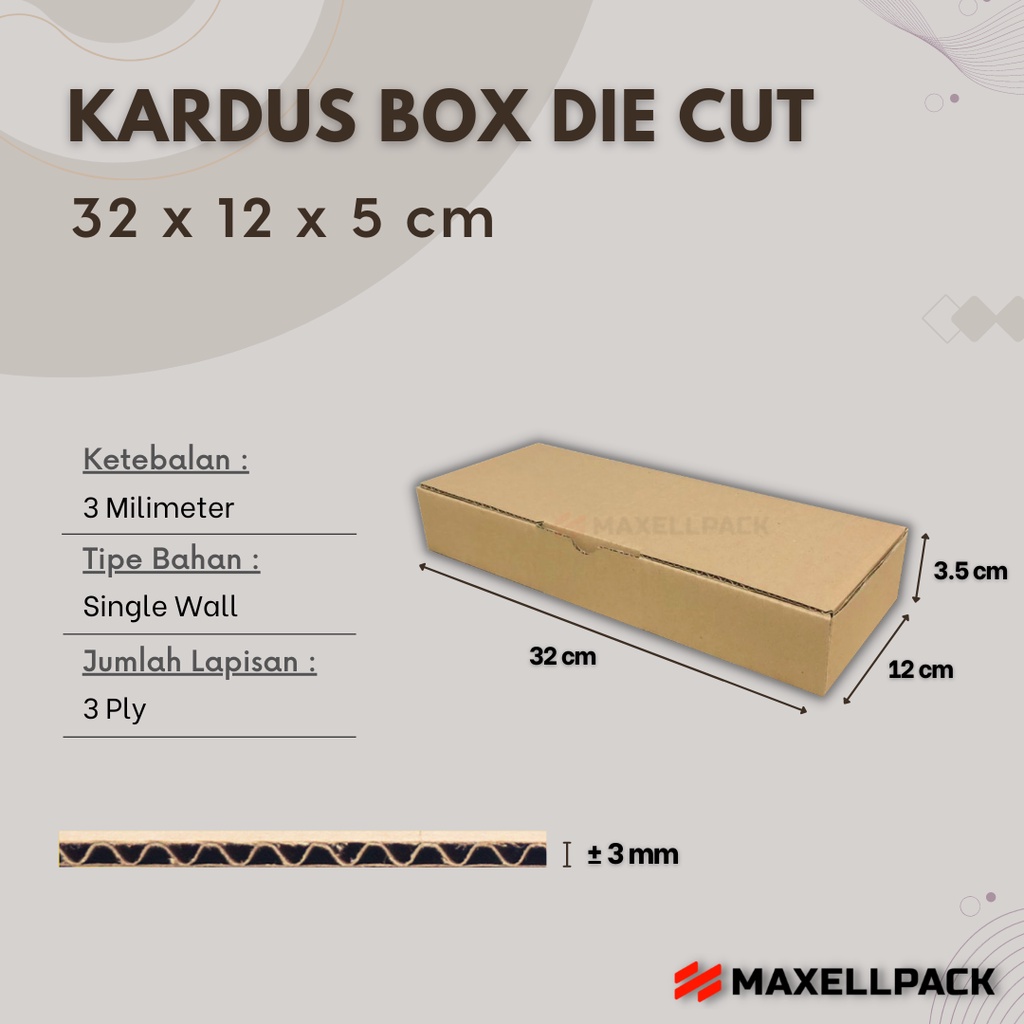 

Kardus Box Die Cut 32x12x5 CM Dus Kue Makanan Brownies Polos