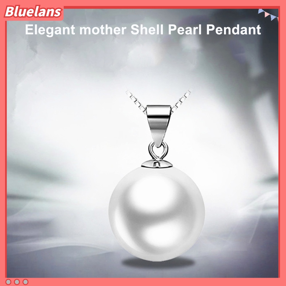 Bluelans Fashion Women Round Faux Pearl Pendant Necklace Party Long Chain Jewelry Gift