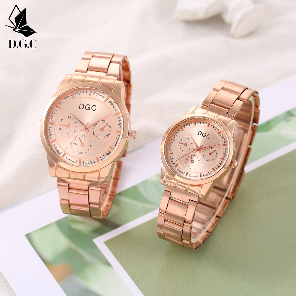 COD Jam Tangan Couple Strap Rantai Stel Wanita Terbaru  Analog Quartz Pria Wanita C99