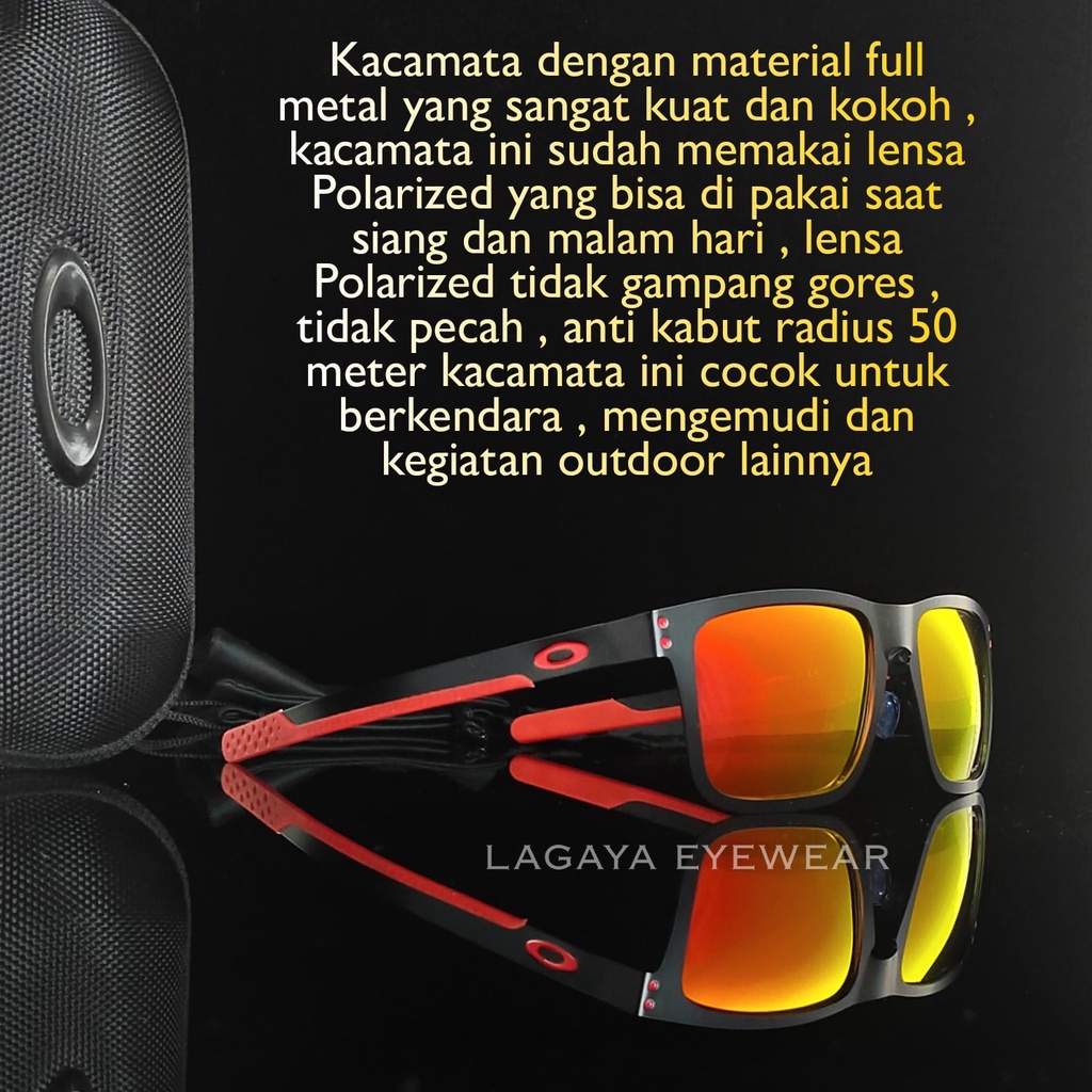 KACAMATA FASHION PRIA GAYA OAKLEY HOLBROOK METAL 4123 LENSA POLARIZED FREME GAGANG TITANIUM SOLID AK