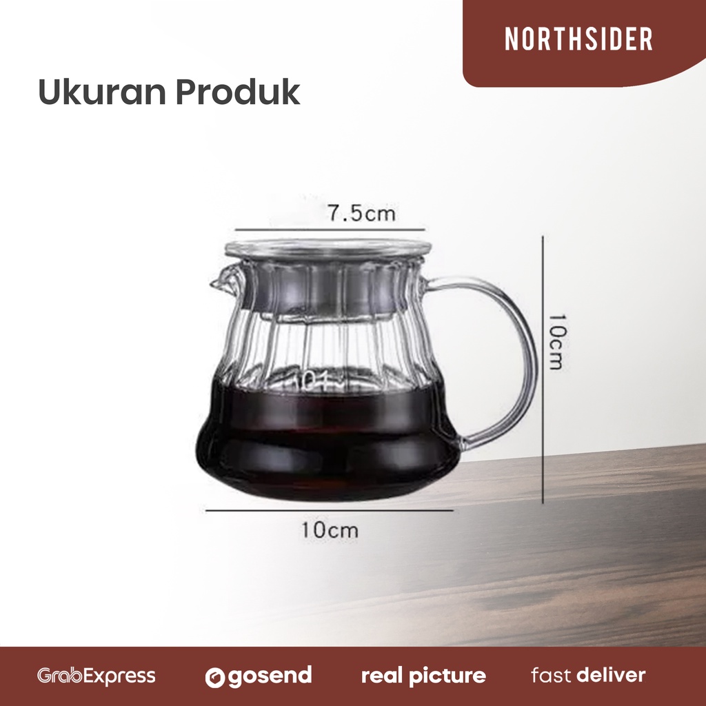 V60 COFFEE SERVER KOPI POUR OVER NORDIC VERTICAL STRIP