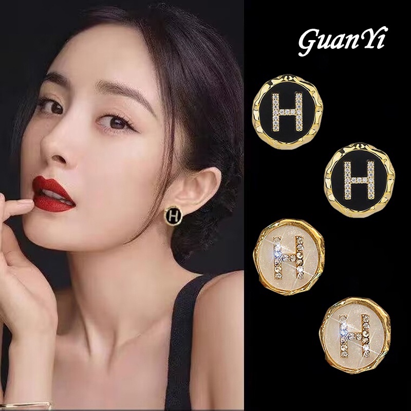 Anting Tusuk Desain Bintang Hias Berlian Gaya Korea Untuk Wanita