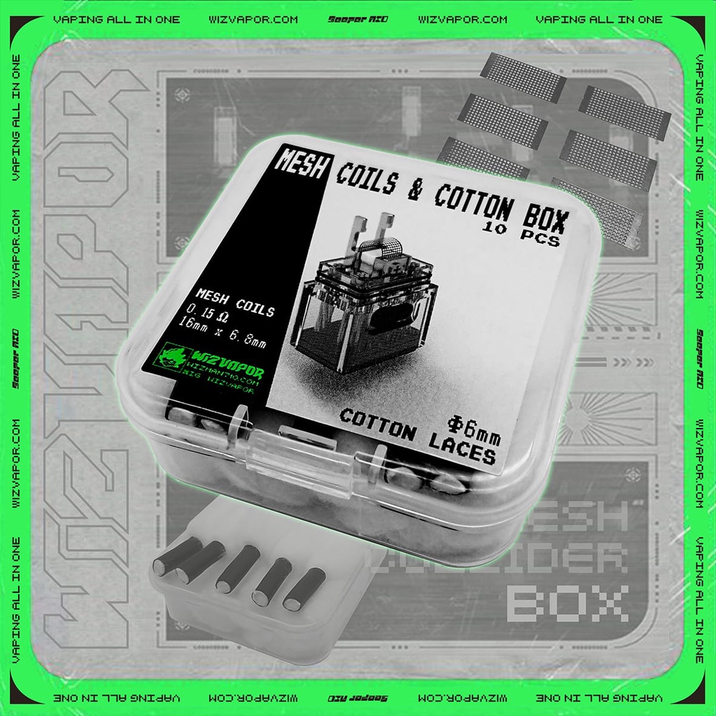 MESH COIL BEEPER AIO BY WIZVAPOR ORIGINAL COILS COTTON BOX BEEPER AIO