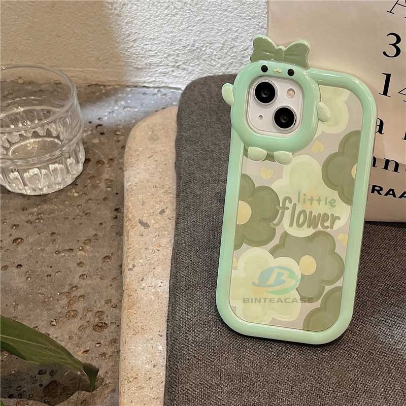 Realme 10 C55 C30 C31 C33 C35 C21Y C25Y RealmeC11 C25 C17 C15 C12 C3 C2 7i 5 5i 6i Frame Lensa Monster Kecil Lucu Bunga Casing Ponsel Binteacase