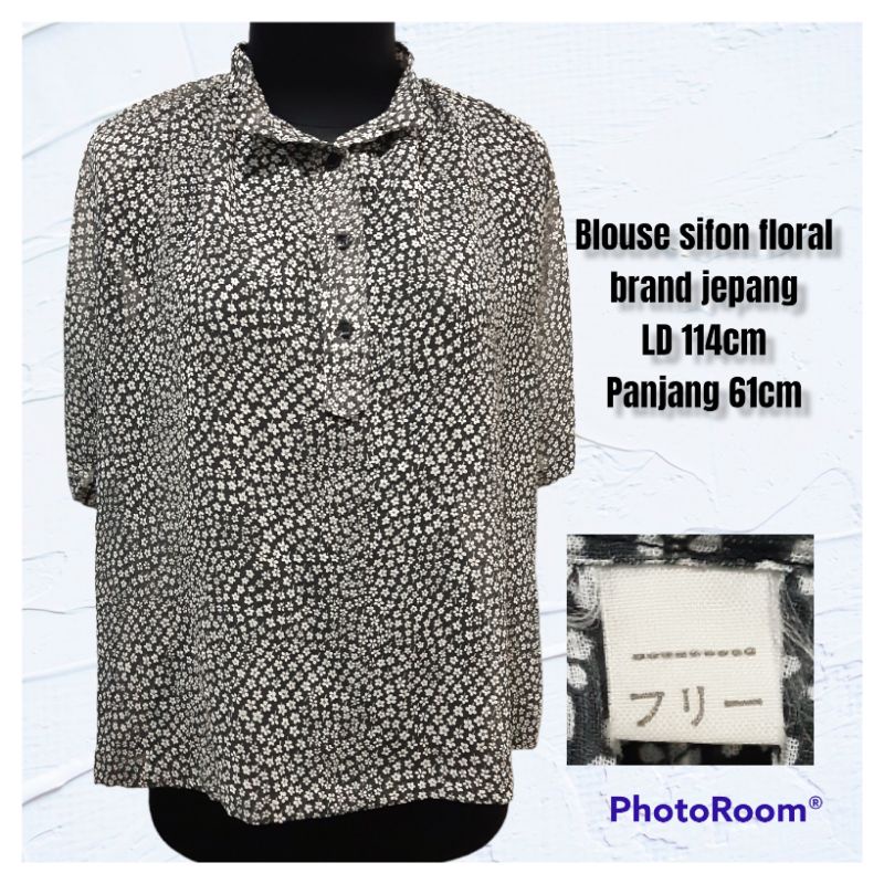 Blouse sifon floral brand jepang