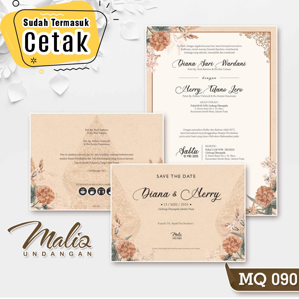 UNDANGAN PERNIKAHAN BLANGKO MALIQ 90