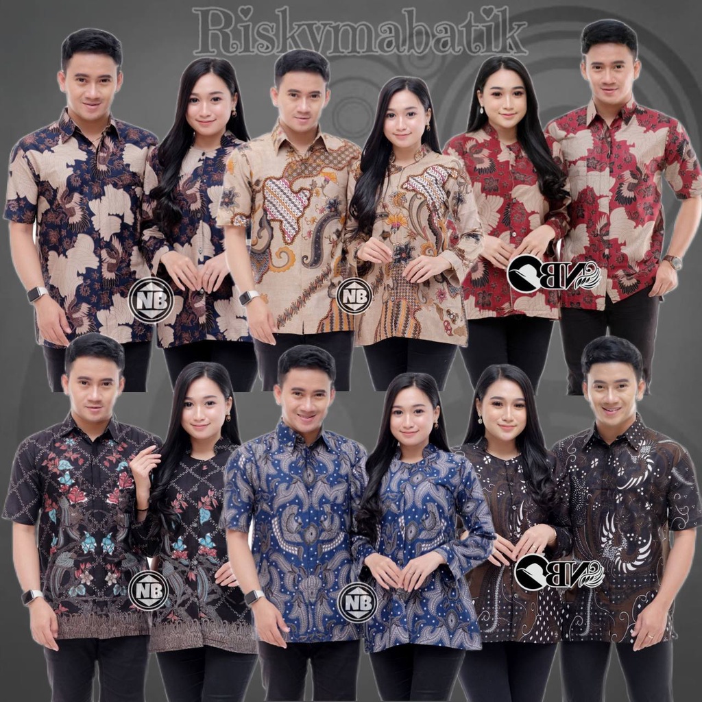 Size M L XL XXL XXXL Batik Couple Motif Keris Coklat Atasan Batik Wanita Blouse Kancing Atasan Batik