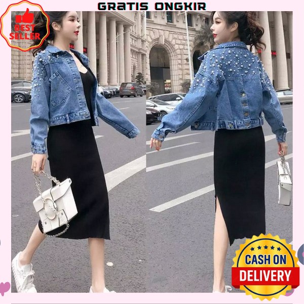 Jaket Jeans Kekinian Wanita Import Jins Levis Murah Denim Cewek J Sa350 Jaket Jeans B0980 [Outwear J