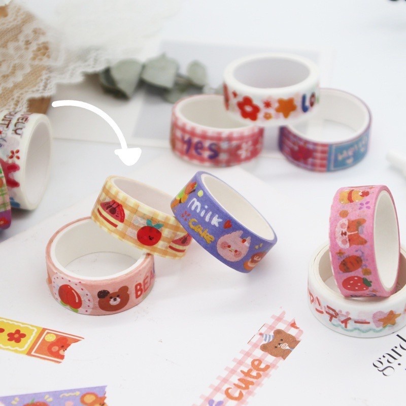 

Washi Tape Random Motif Korean Style Cute Solatip Berwarna 1 Pc