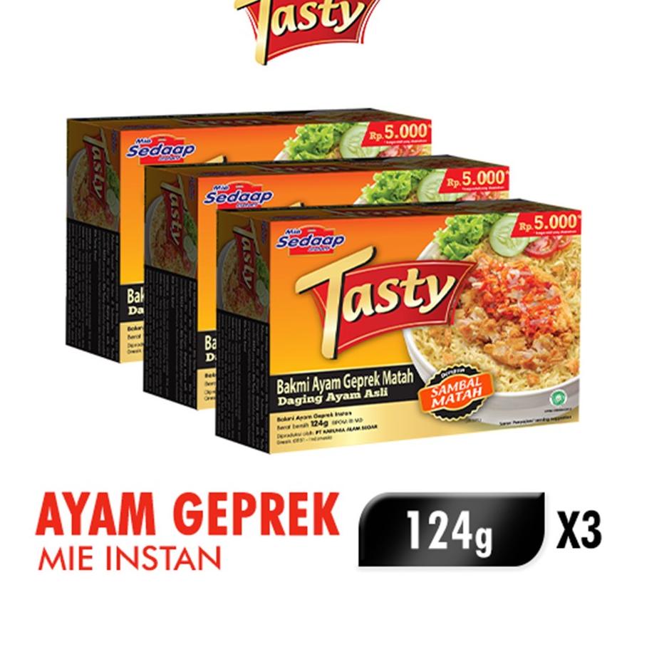 

㊔ Sedaap Tasty Ayam Geprek 124 gr x3 BIG SALES 2781 ✯