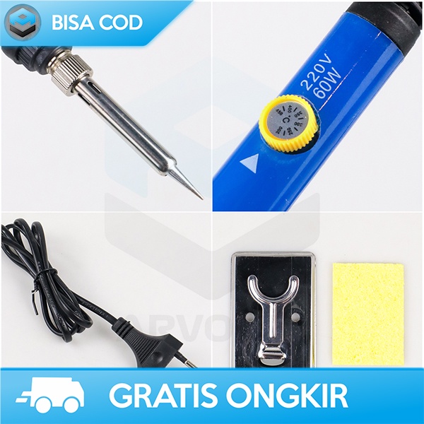 SOLDER IRON ADJUSTABLE TEMPERATURE 60W TAFFWARE AMH205 ORIGINAL BLACK