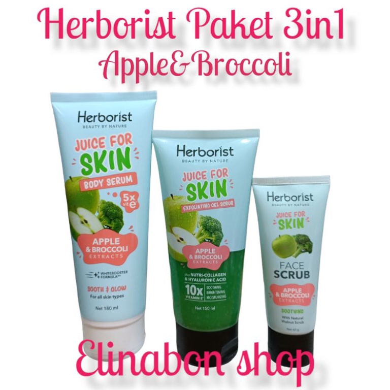 Herborist Paket 3in1 Body Serum Exfoliating Gel Scrub Face Scrub