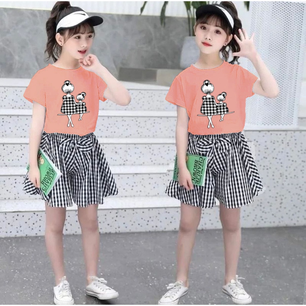 VF - Setelan Yuri Celana Rok Anak Perempuan Usia 2-7 tahun