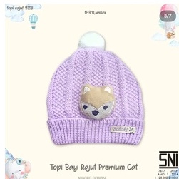 Boboko TopiBayi Rajut Premium Cat Kucing Kupluk Bayi Newborn baby Hat Tebal