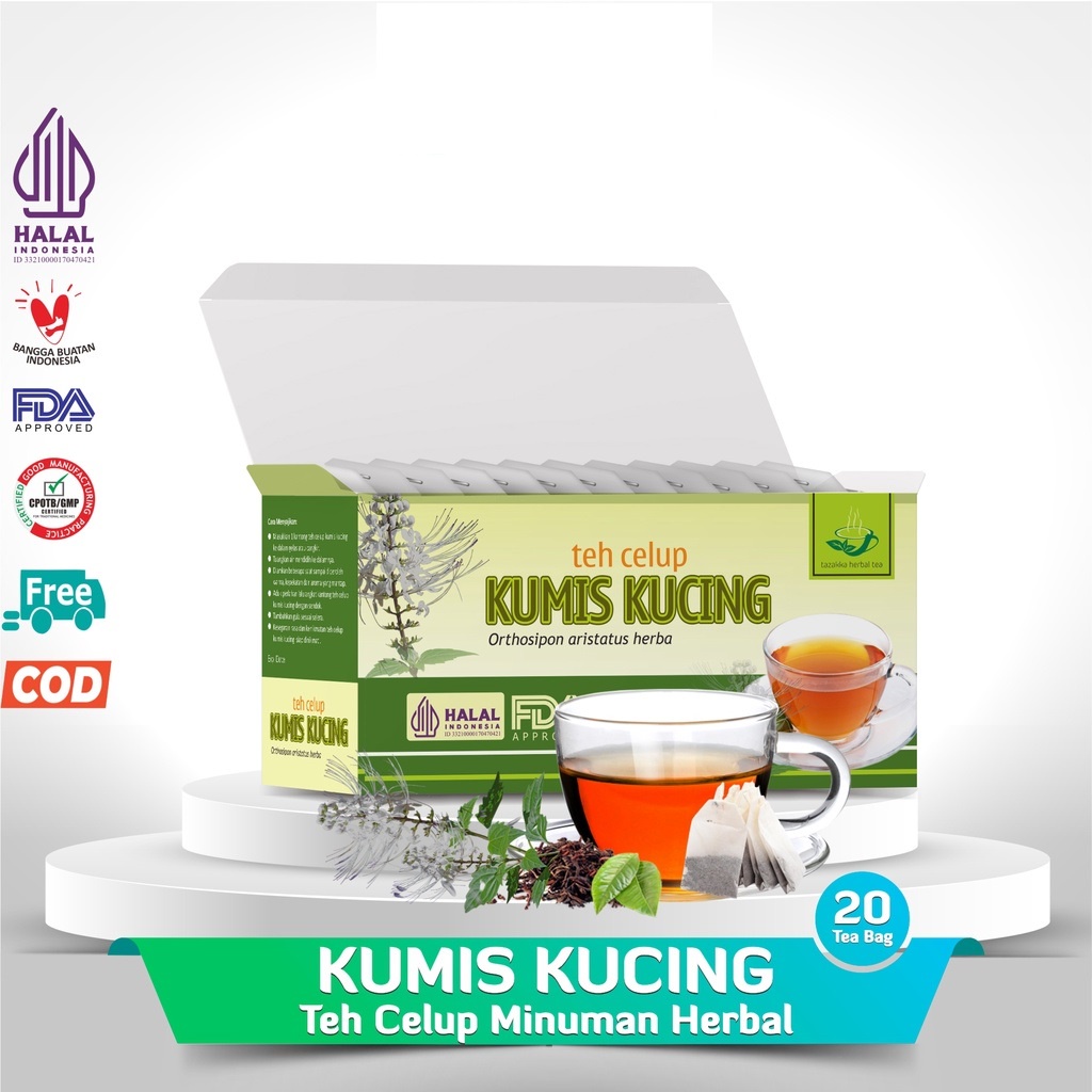 

Teh Herbal Daun Kumis Kucing Tazakka Asli Herbal Original Halal Isi 20 Kantong Celup Tea Bag Minuman Kesehatan Anti Inflamasi