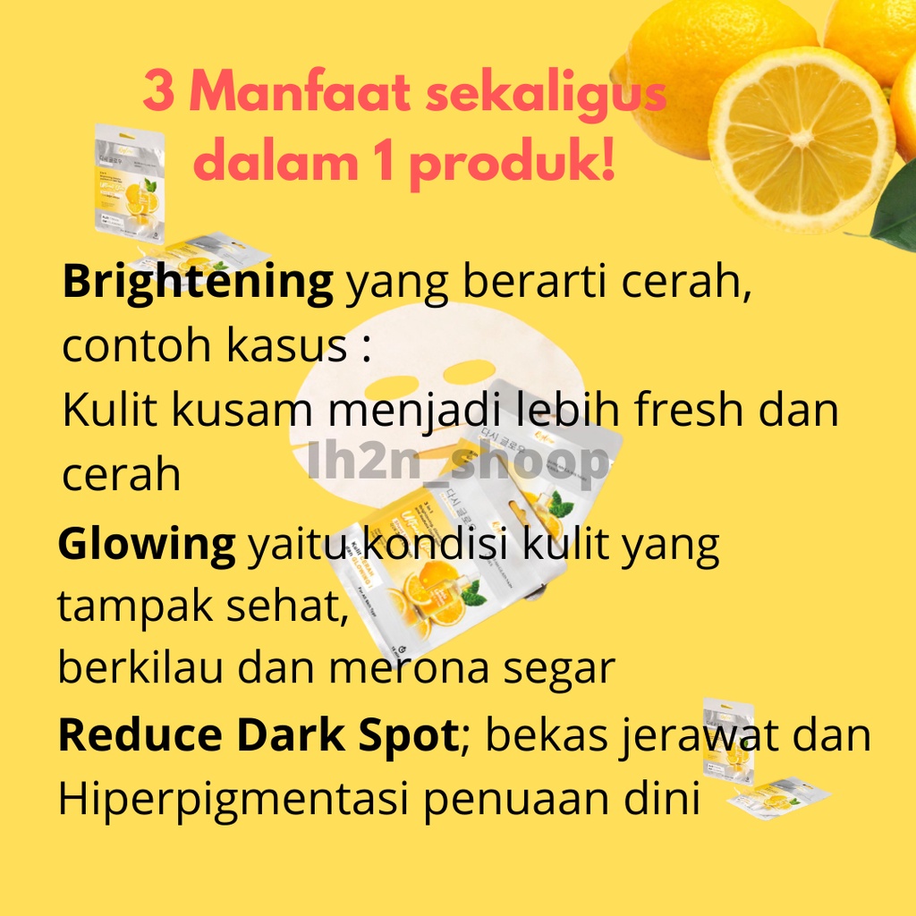 Masker Wajah Reglow 3 in 1 Ultimate Glow Sheet Mask Jeju Lemon