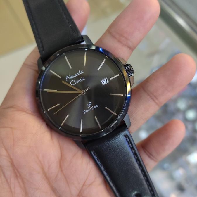 Jam Tangan Pria Original Alexandre Christie Ac 1032 Md Leather Steel Tokolembar
