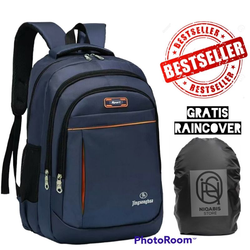 Tas ransel anak laki laki SD SMP gratis raincover