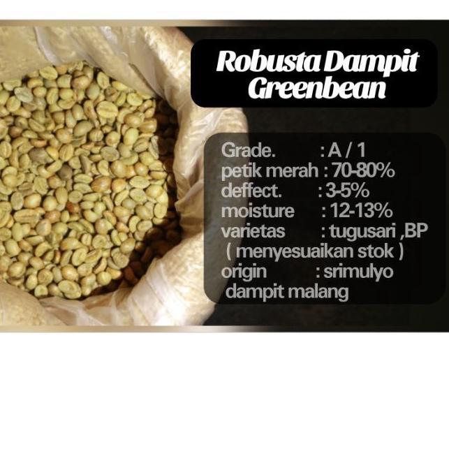 limited STOCKSujakopi Greenbean Robusta Dampit biji kopi mentah 1kg|RA1