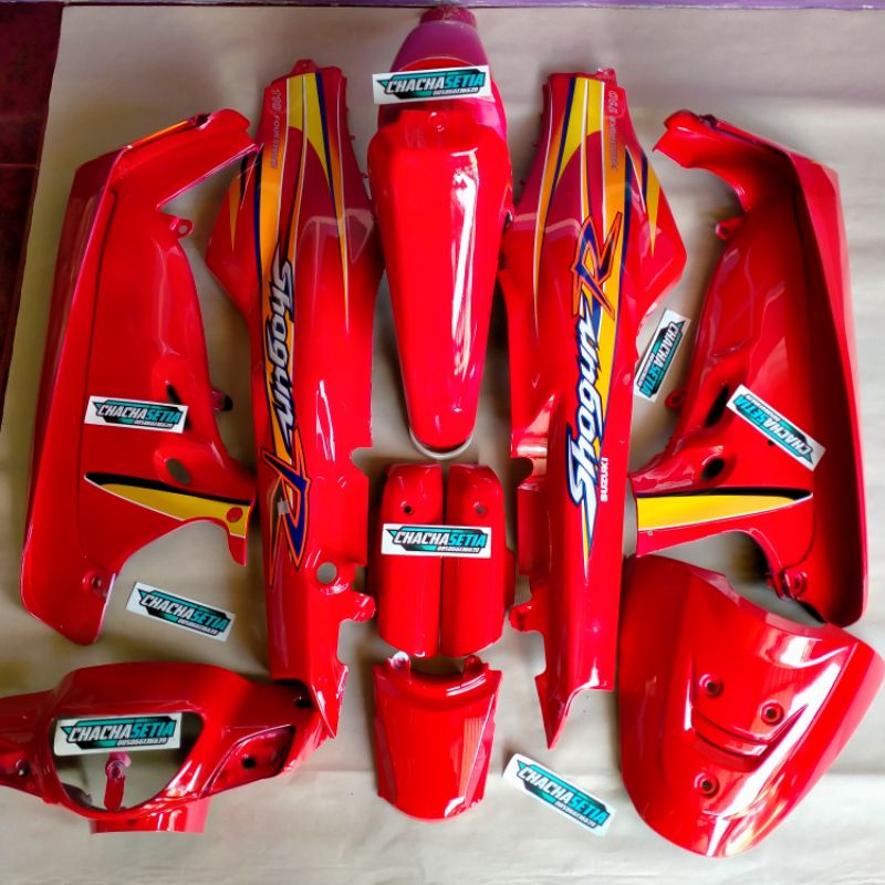 cover bodi body set halus shogun r 110 new merah