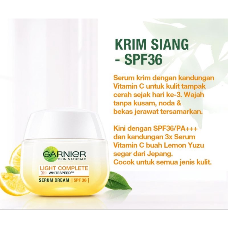 GARNIER PAKET KRIM BRIGHTCOMPLETE 50ML×2 SIANG DAN MALAM EXP 2025