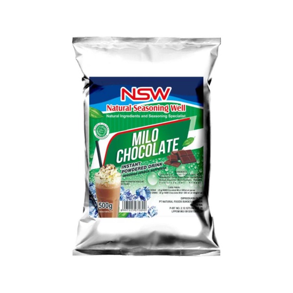 

NSW Natural Seasoning Well Minuman serbuk Instan 500gram Rasa Milo Coklat Chocolate Instan Powered Drink