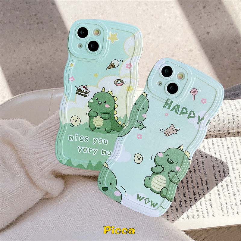 Soft Case TPU Motif Kartun Dinosaurus Untuk IPhone 7 8 Plus 11 7Plus 8Plus XR 6 6s 12 13 14 Pro MAX 14 Plus X XS MAX SE 2020