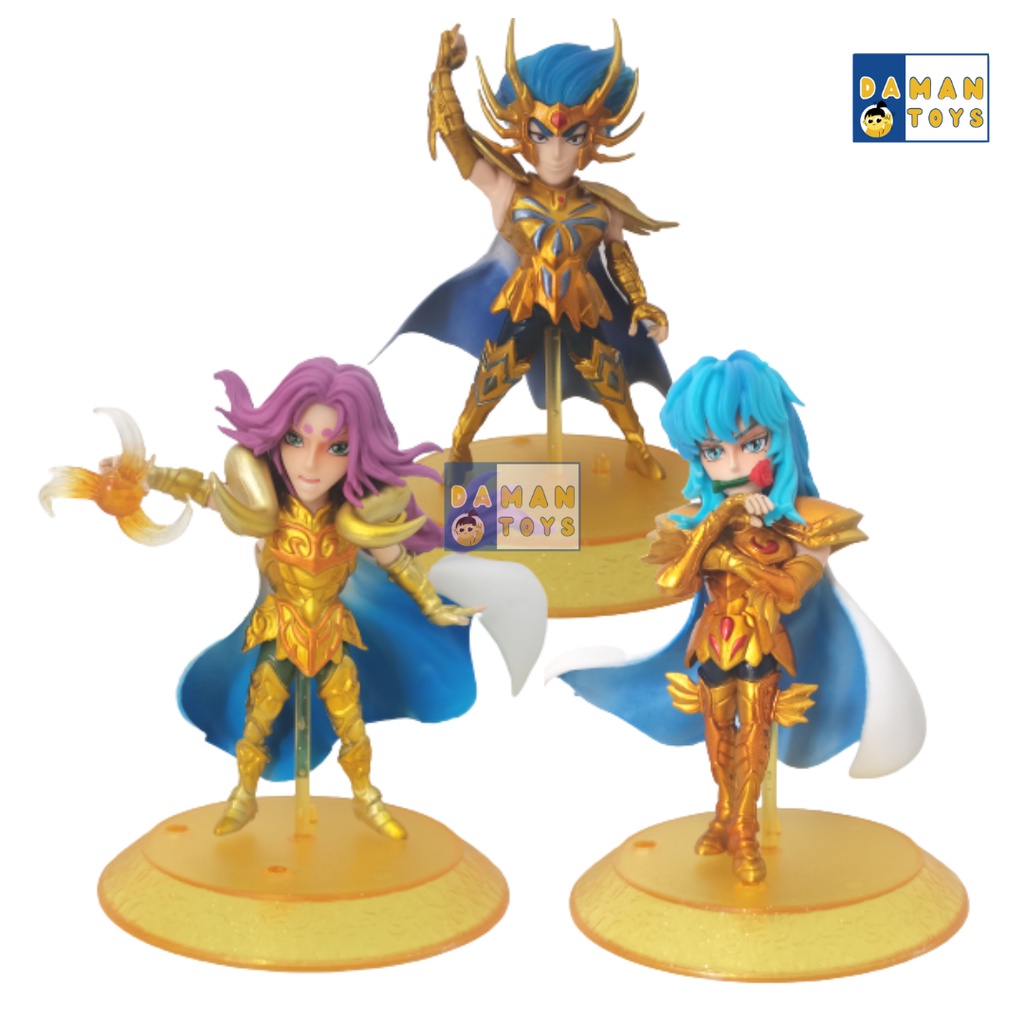 Figure Saint Seiya Soul of Gold Anime Set 5 Miniatur Pajangan Topper Kue Mainan Zodiac Saiya