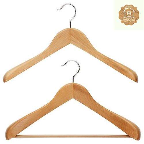 ( 6 PCS ) Hanger kayu Nat Dewasa  TEBAL | Hanger Kayu Dewasa (Wood) | Hanger Kayu Premium