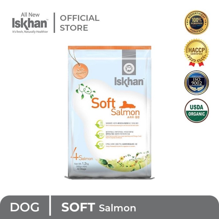 Iskhan Dog Soft Salmon 1kg Iskhan Soft Salmon Dog Food All Stages