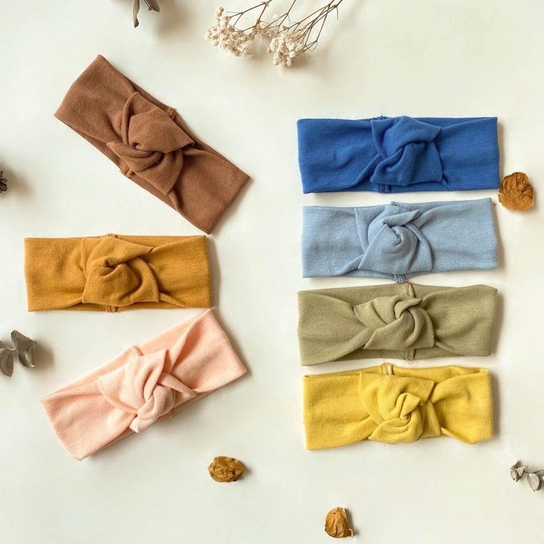 KNOT BOW ribbon headband bando bandana pita kepala bayi boho baby boho panna –HUF.18Oc22ᴳ