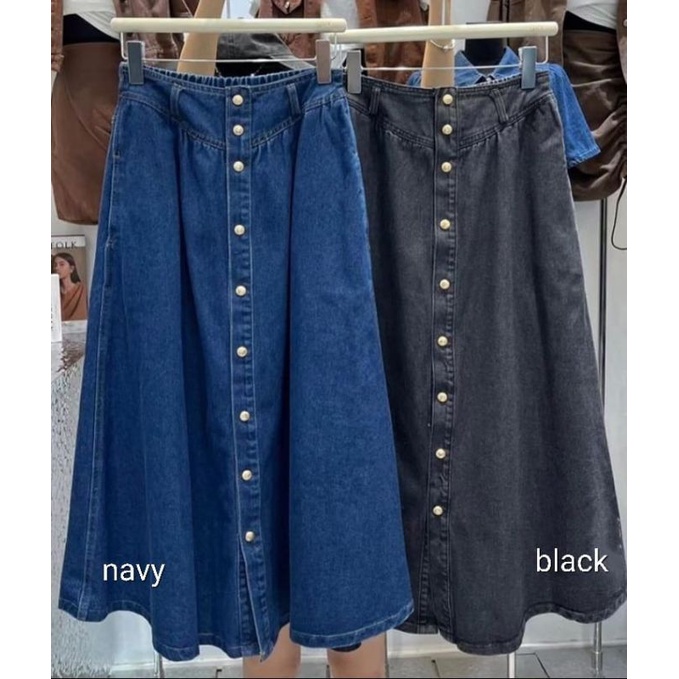 ROK JEANS WANITA TERBARU KOREAN STYLE | ROK DENIM KEKINIAN ini