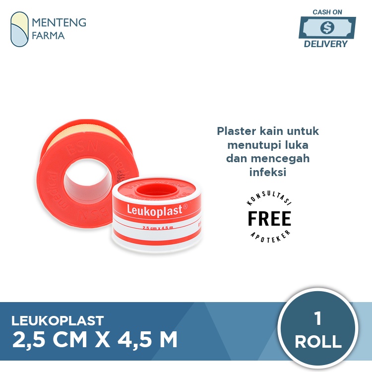 Leukoplast Plaster Roll 2.5 CM x 4.5 M - Plaster Kain Penutup Luka Infusan Kateter