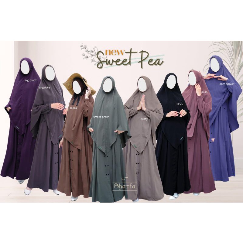 Gamis Sweet pea READY | GAMIS NEW SWEETPEA Gamis Ladybug   | Gamis set Syari Murah Free cadar tali |
